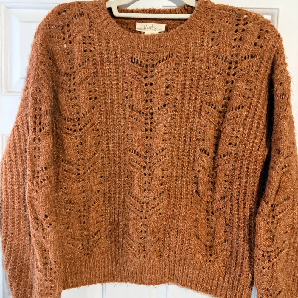 Rust Cable Knit Sweater - Picture 1 of 4